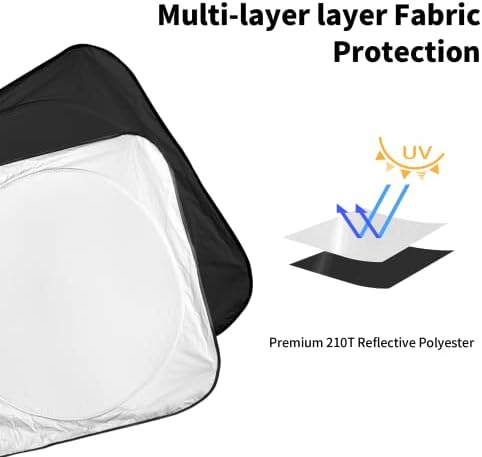 INSAUTO for Rogue Windshield Sun Shade Sunshade Foldable for Nissan Rogue 2014-2020 Windshield Cover Sun Visor Custom Fit for 2021-2023 Nissan Rogue 3rd Gen Accessories Blocks UV Rays Protector - Image 5