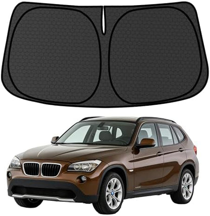 X1 E84 Customized Windshield Sun Shade for 2011 2012 2013 2014 2015 X1 E84 Front Window Sunshade Visor Protector Foldable Blocks UV Rays Keep Car Cooler Accessories by aatoppus