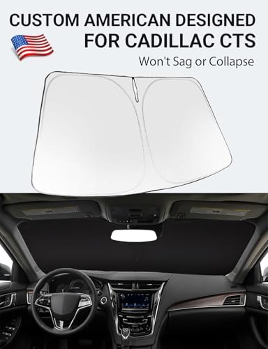 Proadsy Custom Fit 2014-2019 Cadillac CTS Windshield Sun Shade, Blocks Heat - Image 2