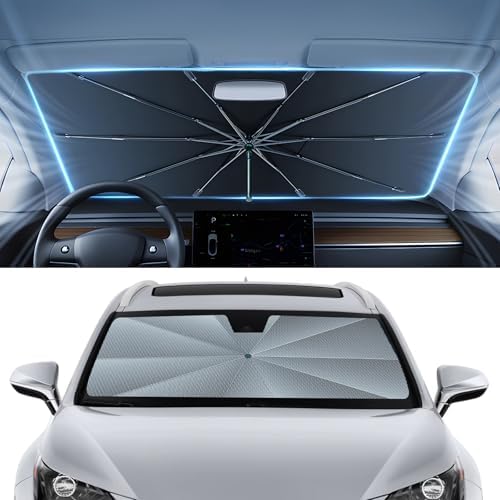 Autorder Windshield Sun Shade Umbrella for 2015-2021 Lexus NX NX300h/NX300/NX200t Accessories,Upgraded Ice Crystal Material,Easy Setup Umbrella Sunshade for Car Windshield,100% Sun Blocking by Autorder