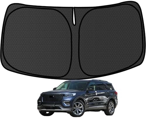 Explorer Windshield Sun Shade for Ford Explorer 2016-2019 Blocks UV Rays Accessories,1:1 Custom Foldable Thickened Wear-Resistant Front Window Sunshade Visor,Keeps Your Car Cooler by Achaltiza