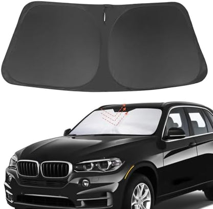YYCKE Windshield Sun Shade Accessories Compatible with 2014 2015 2016 2017 2018 X5 for BMW Foldable Sunshade Sun Visor Blocks UV by YYCKE