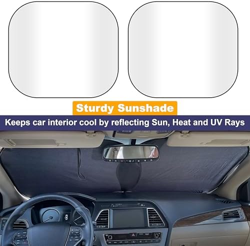 EcoNour 2 Piece Foldable Car Windshield Sun Shade, UV & Heat Protection - Image 2