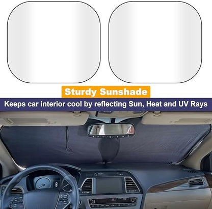 EcoNour 2 Piece Foldable Car Windshield Sun Shade, UV & Heat Protection - Image 2