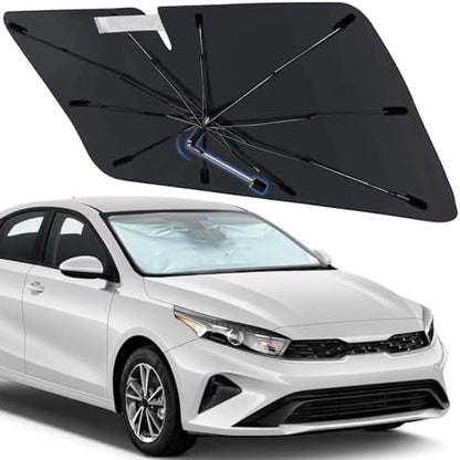 Windshield Sun Shade Umbrella for Kia Forte 2019-2024 Front Windows by Visufy