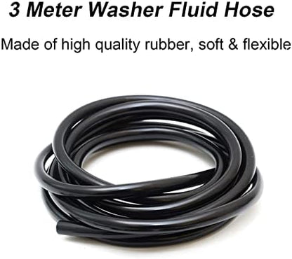 Front Windshield Washer Nozzles Kit forHonda Acura Civic 87-05, CRV 96-11,HR-V 99-06,Accord 03-08,RSX 02-06,TSX 04-06 Replaces 76810-SWA-E01 Wiper Spray Washer Jet with 3M Fluid Hose & 6 Connectors - Image 3