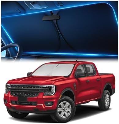 Magnelex Windshield Sun Shade for Ford Ranger 2019-2025 2026, Foldable Car Window Sunshade, Heat & UV Visor Cover, Reflective Front Shades Accessories by Magnelex