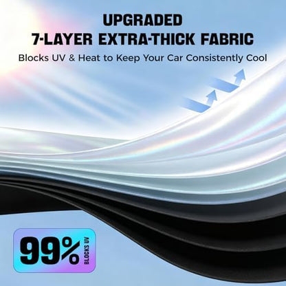 Window Shades for Car Windshield - Foldable Car Window Shades, 210T Reflective UV Block Sun Visor, Keep Vehicle Cool in Summer Heat, Universal Fit for Cars, SUVs and Trucks, Easy to Install & Store - Image 6