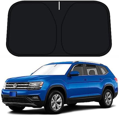 D-Lumina Windshield Sun Shade for Volkswagen Atlas 2018-2025 VW Atlas Cross Sport Accessories, Front Window Sunshade Sun Visor Protector Block UV Rays Heat, Foldable 2 Layers 210T Material by D-Lumina