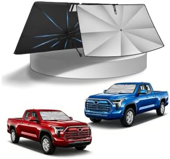 KUST Ice Crystal Windshield Sun Shade Umbrella for 【F150 F-150/ Silverado/Tundra/RAM 1500/ Sierra】 | Custom Fit Windshield Sunshade | Foldable Sunshade with Bendable Handle | Blocks Heat & UV Rays by KUST
