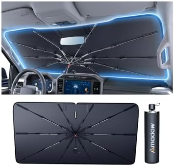 SUV Windshield Sun Shade for RX300/350/400,Forester,Tiguan 2000-2026,Foldable Umbrella Sunshade with 100% UV Block, Multi-Layer Heat Insulation, Keeps Car Cooler, Summer Car Accessory by Amadaw