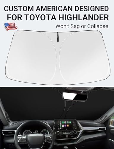 Proadsy Custom Fit Car Windshield Sun Shade for 2020-2026 Toyota Highlander - Image 2