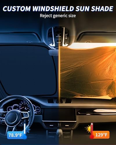 Civic Windshield Sun Shade for Honda Civic 2022-2024 2025 Sun Shade Windshield (NOT for Honda 2022 Sport),1:1 Custom Foldable Thickened Front Window Sunshade Visor,Keeps Your Car Cooler - Image 3