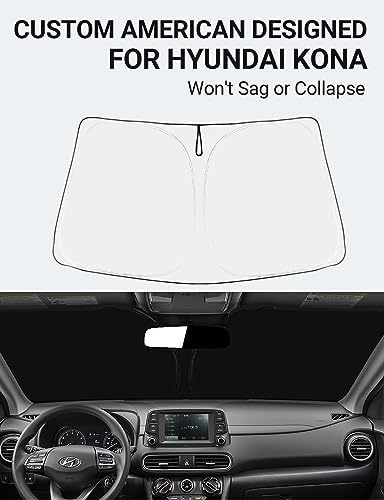 Proadsy Custom Fit 2018-2025 Hyundai Kona Windshield Sun Shade, Blocks Heat - Image 2