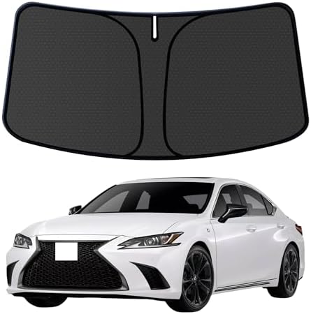 ES Windshield Sun Shade for ES ES250 ES300h ES350 2018-2024 2025 Blocks UV Rays Accessories,1:1 Custom Foldable Wear-Resistant Front Window Sunshade Visor,Keeps Your Car Cooler by Achaltiza