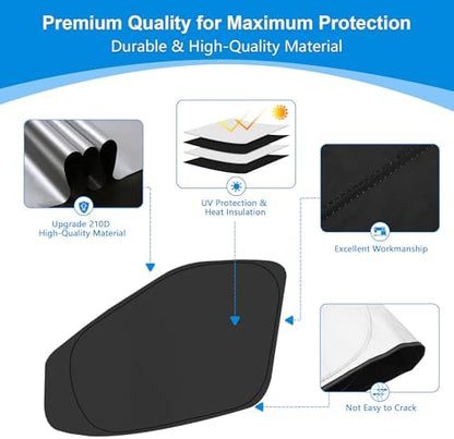 Front Side Window Sun Shade for 2015-2024 Fo-rd Transit Van High and Medium Roof Accessories, Foldable Window Sunshade Sun Visor Protector, Side Shades Sun Shield Blocks UV Ray Heat, Pack of 2 - Image 4