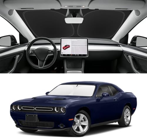 Custom Fit Windshield Sun Shade for Dodge Challenger 2008-2023 by SLOGENTO