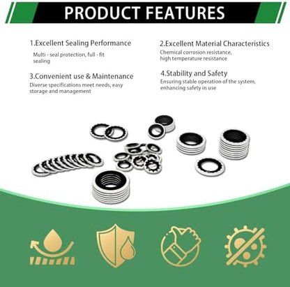 160PCS Air Conditioning Compressor Seal Washers Kit, A/C Gaskets - Image 3