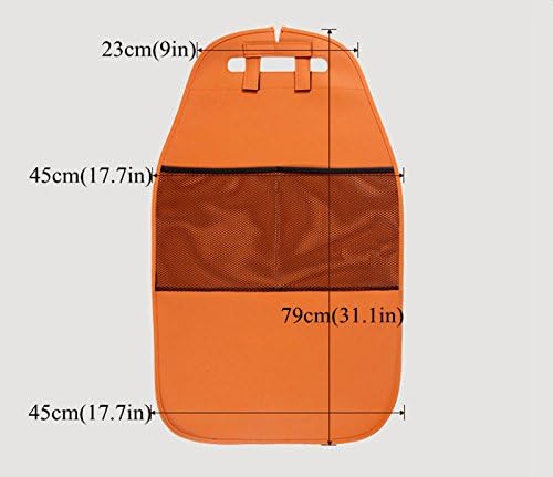 HCMAX 2 Pack Kick Mat Car Seat Back Protector Waterproof Easy to Clean Multifunctional Organizer Storage Bag Travel Accessory PU Leather Beige - Image 4