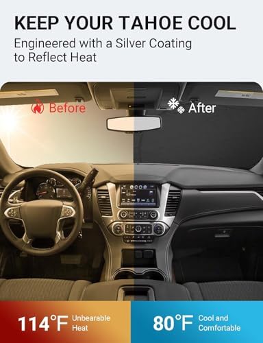 Proadsy Custom Fit Car Windshield Sun Shade for 2015-2020 Chevrolet Tahoe - Image 2