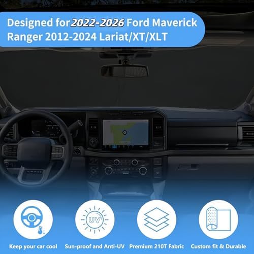 Windshield Sun Shade Car Sunshade Accessories Fit 2026-2022 Ford Maverick - Image 3