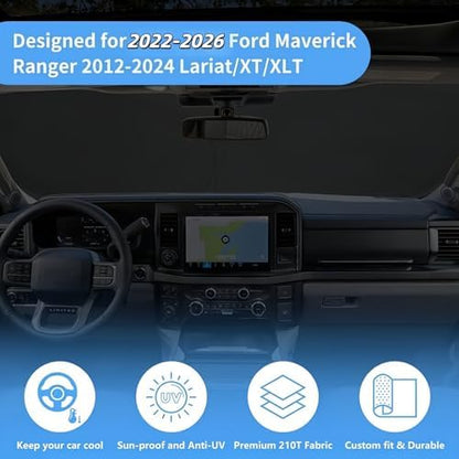 Windshield Sun Shade Car Sunshade Accessories Fit 2026-2022 Ford Maverick - Image 3