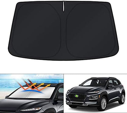 KUST Windshield Sun Shade for 2018-2023 Hyundai Kona Accessories Sunshade Window Sun Visor Protector Foldable Blocks UV Rays Keep Your Car Cooler by KUST