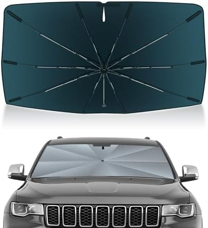 Autorder Windshield Sun Shade Umbrella for 2011-2026 Jeep Grand Cherokee Accessories,Upgraded Ice Crystal Material,Easy Setup Umbrella Sunshade for Car Windshield,100% Sun Blocking by Autorder