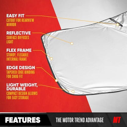 Motor Trend Custom Fit Dodge Ram 2500 & 3500 Windshield Sun Shade (2010-2026) - Foldable Pop-Up Front Car Windshield - UV Sun Visor Interior Protector - Dodge Truck Sunshade for Ram 2500 Accessories - Image 6