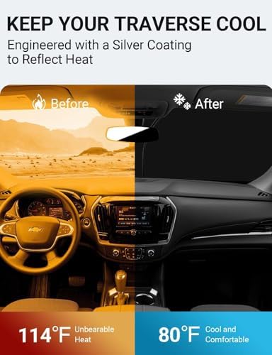 Proadsy Custom Fit Car Windshield Sun Shade for 2018-2023 Chevy Traverse - Image 5