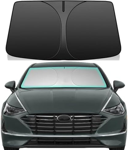 Windshield Sun Shade for Hyundai Sonata 2020-2026, 4-Layer 240T Foldable UV Block Car Accessory to Cool Interior by Unknown