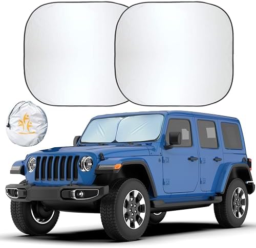 EcoNour 2-Piece Jeep Windshield Sun Shade, Foldable UV & Heat Protection by EcoNour