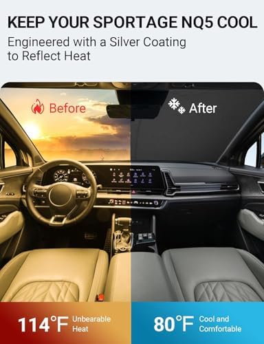 Proadsy Custom Fit 2023-2026 Kia Sportage Windshield Sun Shade, Blocks Heat - Image 2