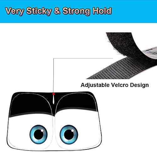 Gven Windshield Sun Shade for 2017-2026 Tesla Model Y/Model 3 Sunshade Accessories Foldable Sunshade (Fit 2025-2026 Model Y Juniper / 2024 Model 3 Highland) Blocks UV Rays Keep Car Cool (Black Eyes) - Image 5