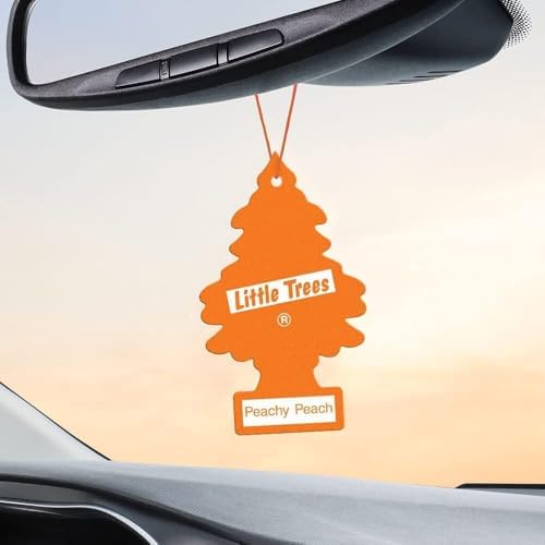 LITTLE TREES Car Air Freshener | Hanging Paper Tree for Home or Car | Peachy Peach | 3 Pack - Image 4