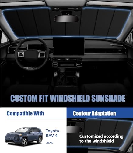 Windshield Sun Shade for Toyota RAV4 2026, Vehicle-Specific Design - Image 2