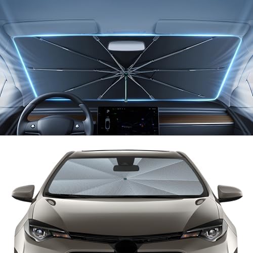 Autorder Windshield Sun Shade Umbrella for 2014-2019 Toyota Corolla Accessories,Upgraded Ice Crystal Material,Easy Setup Umbrella Sunshade for Car Windshield,100% Sun Blocking by Autorder