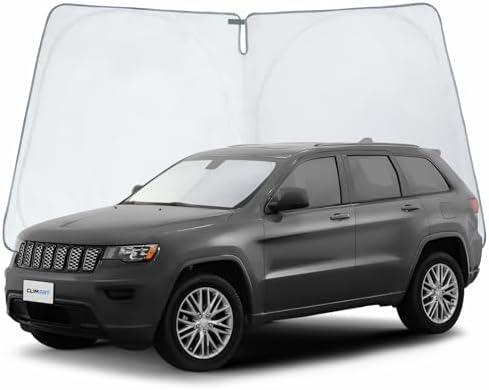 CLIM ART Windshield Sun Shade for Jeep Grand Cherokee 2011-2021, Custom-Fit Foldable Car Sunshade, Vehicle Sun Protector, Front Auto Windshield Cover, Car Accessories - WS3014 by CLIMART