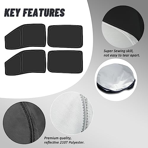 D-Lumina Side Window Sun Shade for 2015-2020 Fo-rd F150 F-150 Accessories (Not for 1 Door), Side Window Shades Sun Visor Protector Block UV Rays Heat, Foldable 2 Layers 210T Material Pack of 4 - Image 4