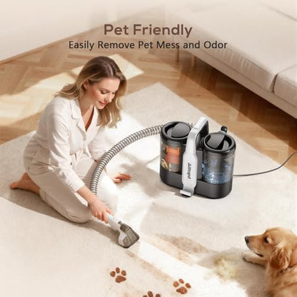 Portable Carpet & Upholstery Spot Cleaner Machine,15Kpa Deep Carpet Cleaner for Rug, Pet, Couch, Car, Stairs & Furniture, Handheld Couch Cleaner Machine with 2 Size BrushHead & Self-Cleaning System - Image 6