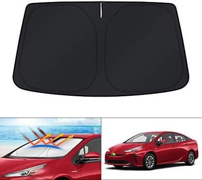 KUST Windshield Sun Shade for 2016-2020 2021 2022 Toyota Prius Hatchback (NOT for Prius C or Prius V) Custom Fit Window Accessories Shade Foldable Sun Visor Protector Block UV Rays by KUST
