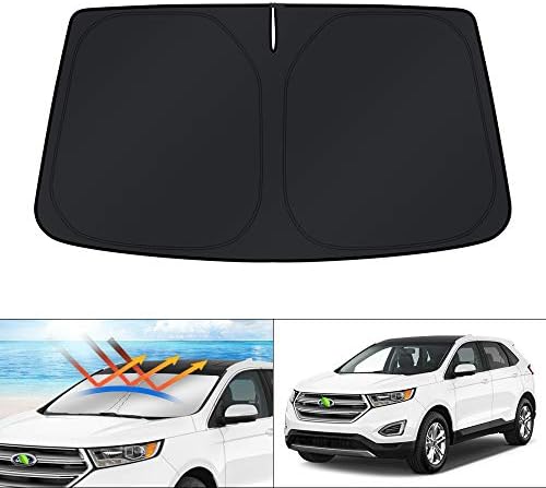 KUST Windshield Sun Shade for 2015-2024 Ford Edge SUV Accessories Custom Fit Sunshade Sun Visor Protector Foldable Blocks UV Rays Keep Car Cooler by KUST