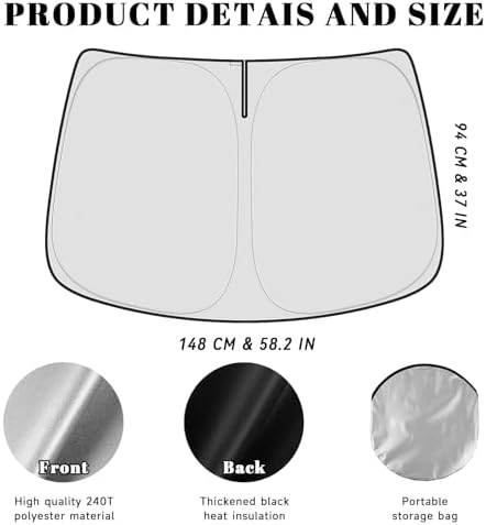 Car Windshield Sun Shade for Ford 2015-2024 Edge Accessories (OEM Design) Reflective Foldable Heat Insulation Sunshade for Ultimate Protection - Image 5