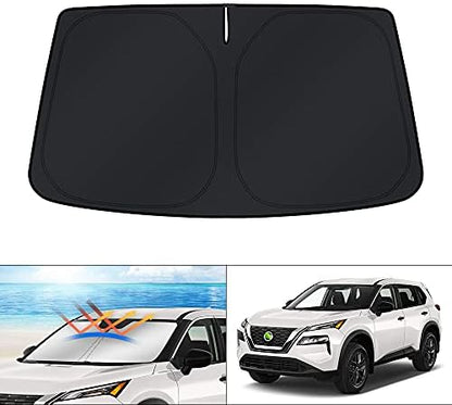 KUST Windshield Sun Shade for 2021-2025 2026 Nissan Rogue 3rd Gen. Accessories (Not for Rogue Sport) Custom Fit Window Shade Cover Sun Visor Sunshield Foldable Protector Blocks UV Rays Keep Car Cooler by KUST