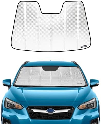 Pigenius Windshield Sun Shade for Subaru Crosstrek 2018-2023, Impreza 2017-2021 with Eyesight Driver Assist. Reflective Aluminum Film Front Window Sunshade - BLAZBLOCK by Pigenius