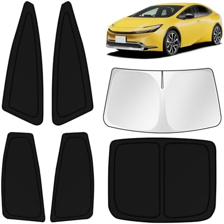 KUST Car Window Shades for Toyota Prius 2023 2024 2025 2026 Windshield Sun Shade Side Window Cover UV Block Privacy Protection Accessories for Camping Blackout Rear Back Full Set 6PCS by KUST