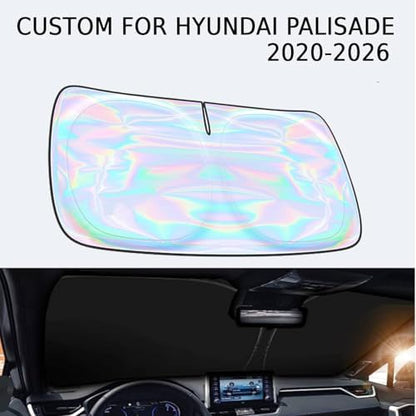 Windshield Sun Shade for Hyundai Palisade 2020-2025 2026-4 Layers Sunshade Compatible with Hyundai Palisade Foldable Front Window Sunshade Sun Visor Protector Block UV Rays Keep Your Car Cooler - Image 2