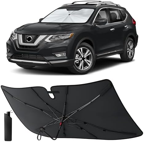 EcoNour Foldable Windshield Sun Shade & Window Tint Fit for 2014-2018 2019 2020 Nissan Rogue Sunshade, Front Car Window Shades Sun Visor, UV Protection, Heat Blocker, Car Accessories by EcoNour