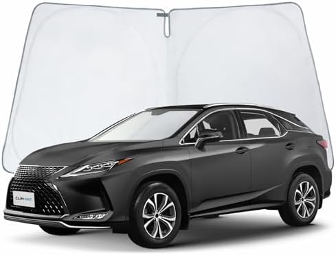Windshield Sun Shade for 2016-2022 Lexus RX, Protect Auto from Heat Damage and Keep Cool, Compact Foldable, SUV Sunshade for Front Window, CLIM ART, Car Accessories - WS6006 by CLIMART