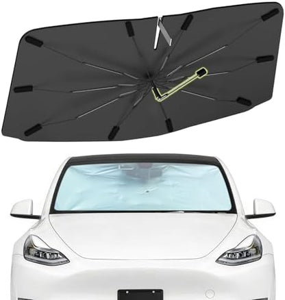 Windshield Sun Shade Custom for Tesla Model Y 2020-2025 Front Window by Visufy